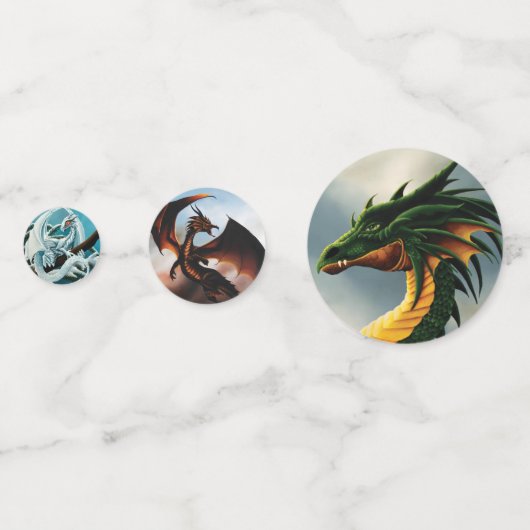 Groene Amber Witte Draken Confetti (Voorkanten)