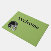 Groene American Football Helm Deurmat (Schuin)