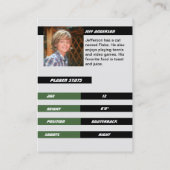 Groene Amerikaanse Football Trading Kaart voor kin Contactkaartje (Achterkant)