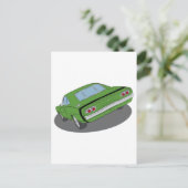 Groene amerikaanse spierwagen briefkaart (Staand voorkant)