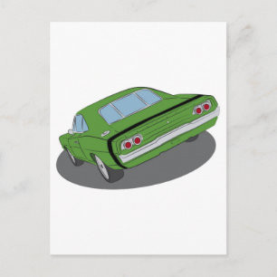 Groene amerikaanse spierwagen briefkaart