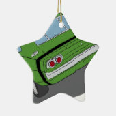 Groene amerikaanse spierwagen keramisch ornament (Rechts)