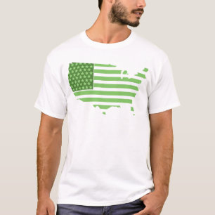 Groene Amerikaanse vlag T-shirt