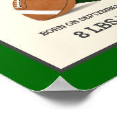 Groene Amerikaanse Voetbalhelm Baby Geboorte Stati Poster (Hoek)