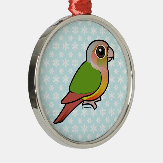 Groene anananasappelwijn met baarmoederhals metalen ornament (Rechts)