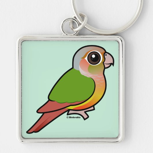 Groene anananasappelwijn met baarmoederhals sleutelhanger (Voorkant)