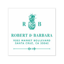 groene ananas | Bruiloft Initialen retour adres