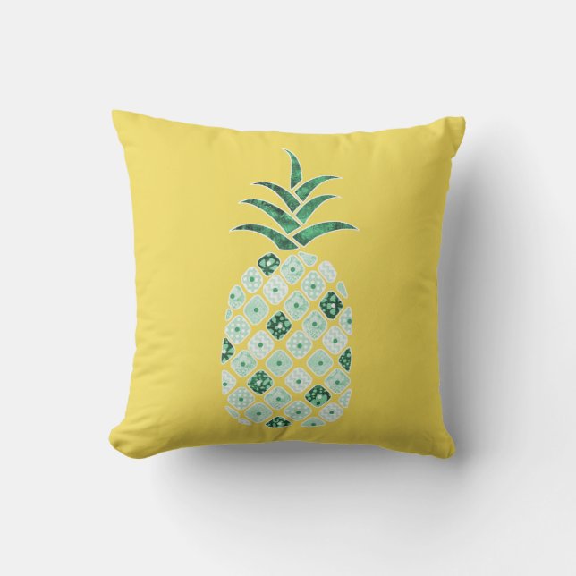 Groene Ananas Outdoor Kussen (Voorkant)