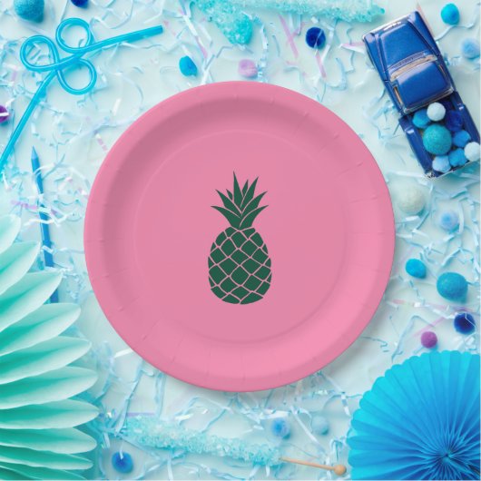 Groene ananas papieren bordje (Feest)