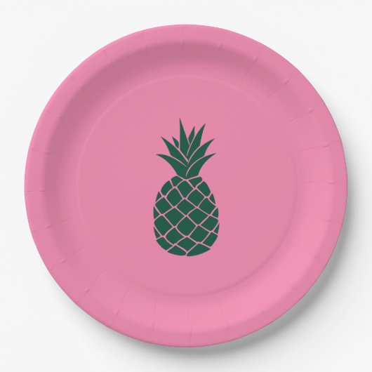 Groene ananas papieren bordje (Voorkant)