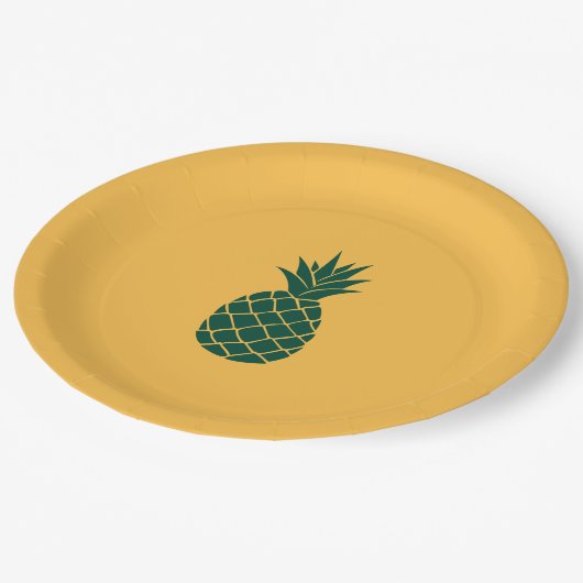 Groene ananas papieren bordje (Gekanteld)