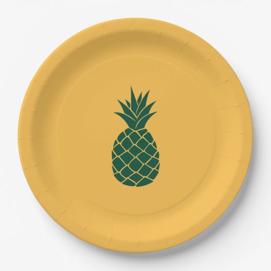 Groene ananas papieren bordje (Voorkant)