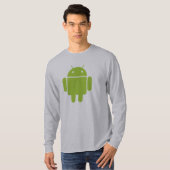 Groene Android Long Meve T-Shirt (Voorkant volledig)