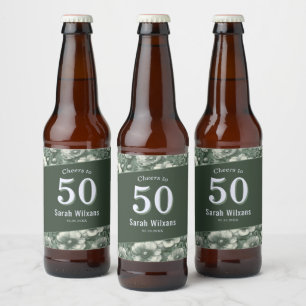 Groene Anemoon Thema Verrassingsverjaardag Voor Mo Bier Etiket