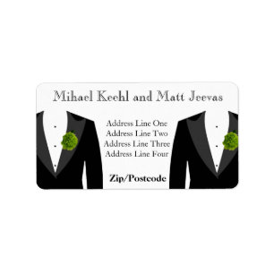 Groene anjer Adresetiketten voor Gay Wedding Etiket