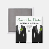 Groene anjer Bewaar de datum Magnet Gay Wedding (Voorkant / Achterkant)