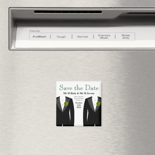 Groene anjer Bewaar de datum Magnet Gay Wedding (Insitu (Vaatwasser))