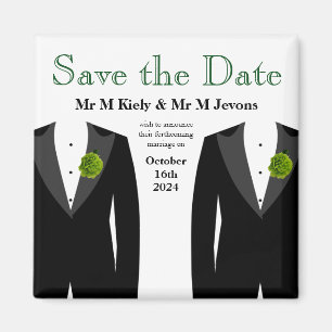 Groene anjer Bewaar de datum Magnet Gay Wedding