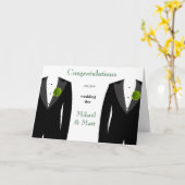 Groene Anjer Gay Wedding Kaart voor Grooms (Gele Bloem)