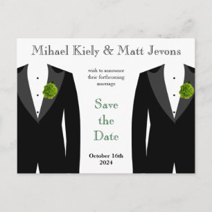 Groene Anjer Gay Wedding Save the Date Briefkaart