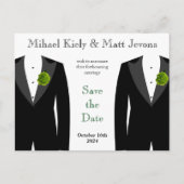 Groene Anjer Gay Wedding Save the Date Briefkaart (Voorkant)