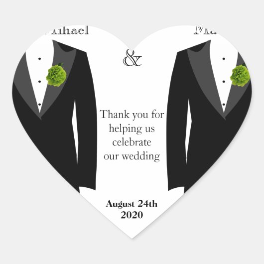 Groene anjer hart Sticker gunst voor homoseksuele  (Voorkant)