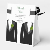 Groene anjers gunstbox voor een homohuwelijk bedankdoosjes (Achterkant)
