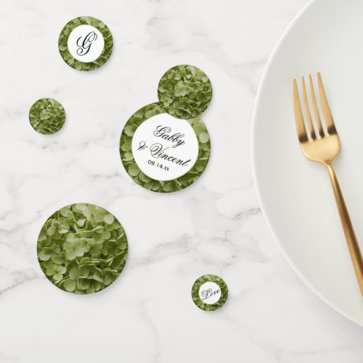 Groene Annabelle Hortensia Bloemen Bruiloft Confetti (Groep)