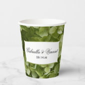 Groene Annabelle Hortensia's Trouw Papieren Bekers (Voorkant)