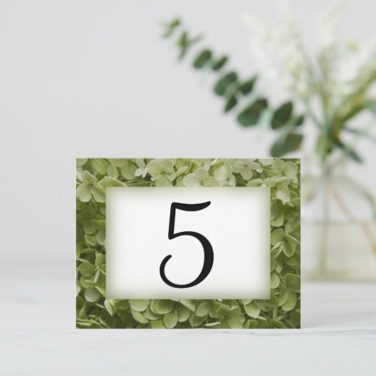 Groene Annabelle Hydrangea-bloknummers Briefkaart (Staand voorkant)