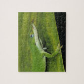 Groene anolis, Anolis carolinensis, volwassene op Legpuzzel (Verticaal)