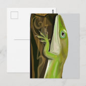 Groene anolishagedis briefkaart (Voorkant / Achterkant)