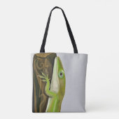 Groene anolishagedis tote bag (Achterkant)