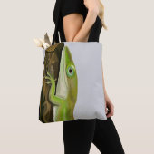 Groene anolishagedis tote bag (Dichtbij)