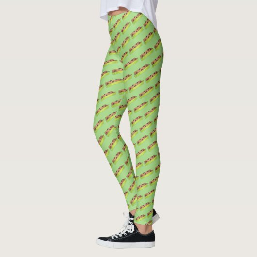 Groene anten op een rooster met pindakaas leggings (Links)