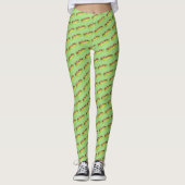 Groene anten op een rooster met pindakaas leggings (Voorkant)