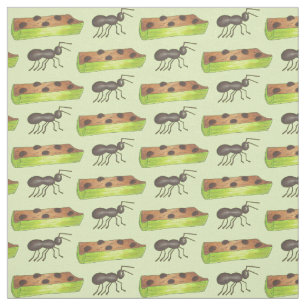 Groene anten op een rooster met pindakaas stof