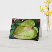 Groene Anthurium Hart Tropische Bloem Sympathie Kaart (Gele Bloem)