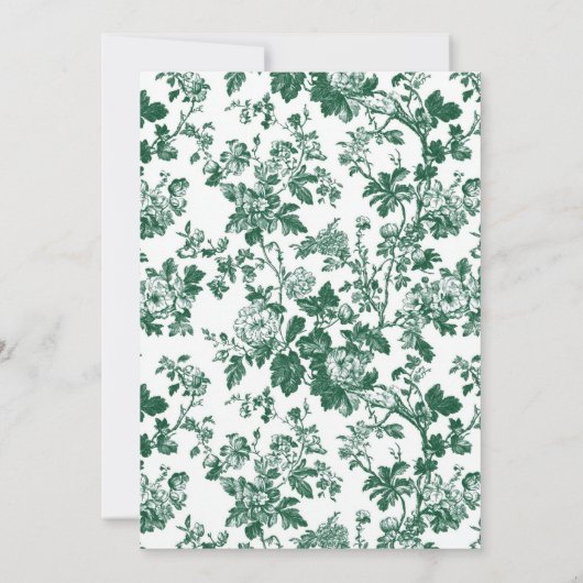 Groene Antiek Chinoiserie Verjaardagsfeest Kaart (Achterkant)