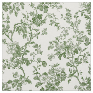 Groene antieke bloem toile stof