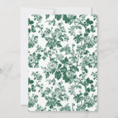 Groene Antieke Chinoiserie Bruidsdouche Kaart (Achterkant)