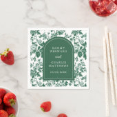Groene Antieke Chinoiserie Bruiloft Servet (Insitu)