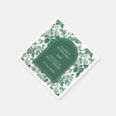 Groene Antieke Chinoiserie Bruiloft Servet (Hoek)