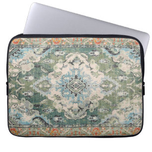 Groene antieke tapijt laptop sleeve