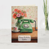 Groene Antieke Telefoon Kaart (Voorkant)