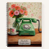 Groene Antieke Telefoon Notitieboek (Voorkant)