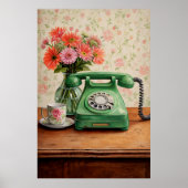Groene Antieke Telefoon Poster (Voorkant)