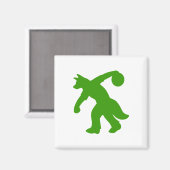 Groene Antropomorfe Canine Bowling Magneet 0001 (Voorkant / Achterkant)
