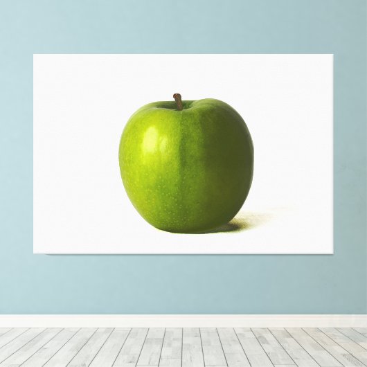 Groene appel 60x40 (150x100cm) waccna canvas afdruk (Insitu (Houten vloer))