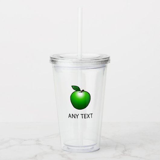 Groene appel acryl tumbler drinkbeker (Voorkant)
